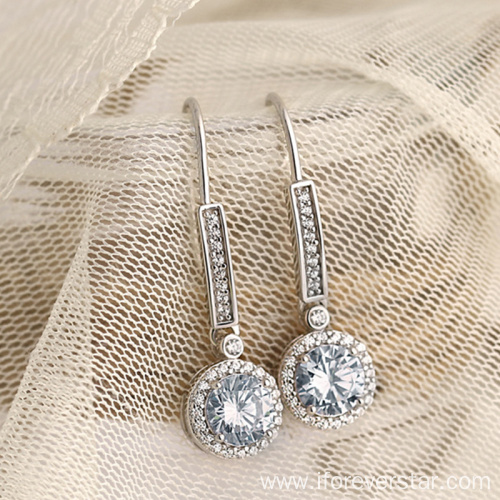 White Bling CZ Trending 925 Silver Earrings